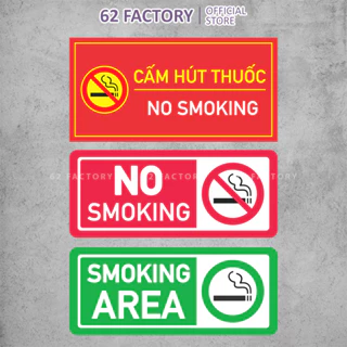 Decal Dán Biển Báo Cấm Hút Thuốc No Smoking chống nước dán trang trí tường, dán quán trà sữa cà phê quán ăn BIEN-4-NOSMK