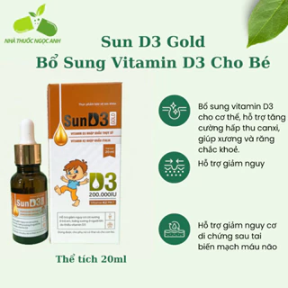 Sun D3 bổ sung vitamin D3- K2 dưới dạng MK7 -Vitamin A cho bé