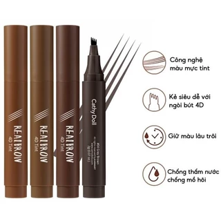 Chì kẻ mày phẩy sợi Cathy Doll Realbrow 4D Tint - Bút xăm mày Real Brow 4D Cathy Doll Tattoo