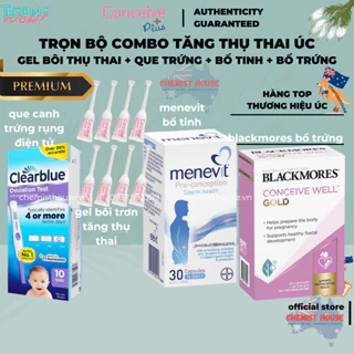 Trọn Bộ Combo Tăng Thụ Thai Úc Săn Con Như Ý Muốn (Bổ Trứng Bổ Tinh Gel Bôi Tạo Môi Trường Que Canh Trứng Rụng)