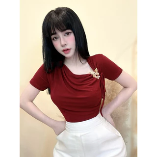 Áo Thun Nhúng Kim Tay Ngắn Form Co Giãn B25 _ Lan Phương Clothing