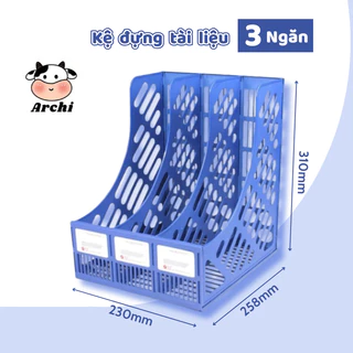 Kệ đựng tài liệu để bàn a4 văn phòng phẩm 3 ngăn khay hồ sơ tiện lợi decor bàn học