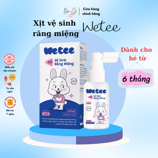 Xịt vệ sinh răng miệng Wetee cho bé từ 6 tháng tuổi không flo an toàn nuốt được không chất bảo quản 30ml