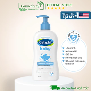 SỮA TẮM GỘI CETAPHIL BABY GENTLE WASH & SHAMPOO 400ML & 230ML DÀNH CHO DA THƯỜNG