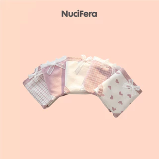 Set 5 quần lót nữ sinh NuciFera mẫu Tim tím chất cotton mát co dãn 4 chiều