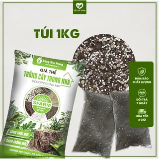 Đất Trộn Giá Thể, Đất Sạch Dinh Dưỡng Trồng Cây Túi 1kg