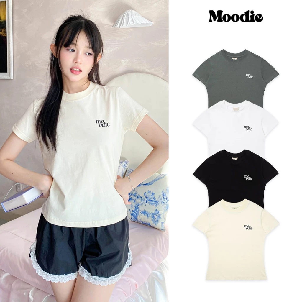 Áo Baby Tee basic logo Moodie in chất thun 100% cotton | MOODIE BRAND