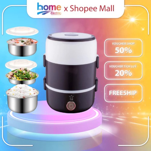 Hộp cơm cắm điện Smart Gadgets, hộp cơm công sở 3 tầng, hộp đựng cơm công sở giữ ấm thực phẩm siêu tiện lợi - HC1