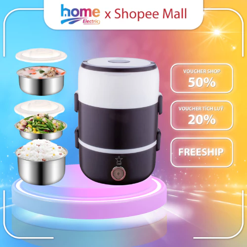 Hộp cơm cắm điện Smart Gadgets, hộp cơm công sở 3 tầng, hộp đựng cơm công sở giữ ấm thực phẩm siêu tiện lợi - HC1
