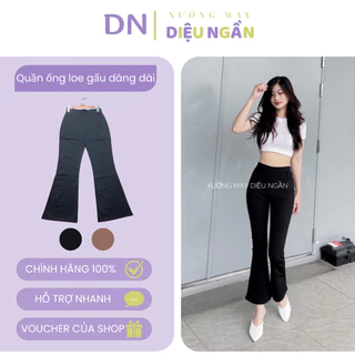 Quần ống loe gấu cạp cao co giãn đa chiều chất vải Umi quần legging nữ ống loe lưng cao