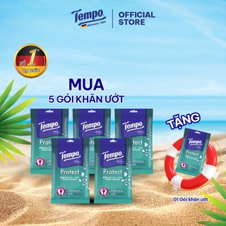 [MUA 5 GÓI TẶNG 1 GÓI] Khăn ướt cao cấp Tempo Wet Wipes - Diệt khuẩn 99% - Thương hiệu Đức