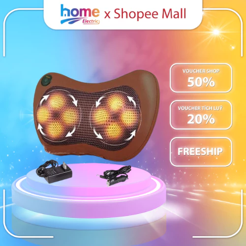 Gối massage cổ vai gáy Smart Gadgets 8 bi Hàn Quốc, máy massage body giúp làm giảm đau nhức vai gáy, bh 12 tháng - GMX4