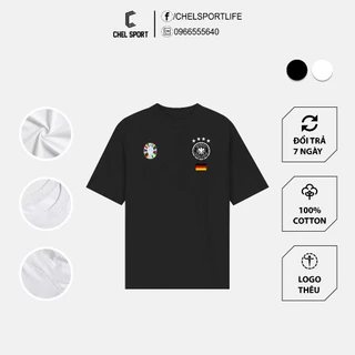 Áo thun logo thêu flag Đức Euro 2024 100% cotton cao cấp [ẢNH THẬT]