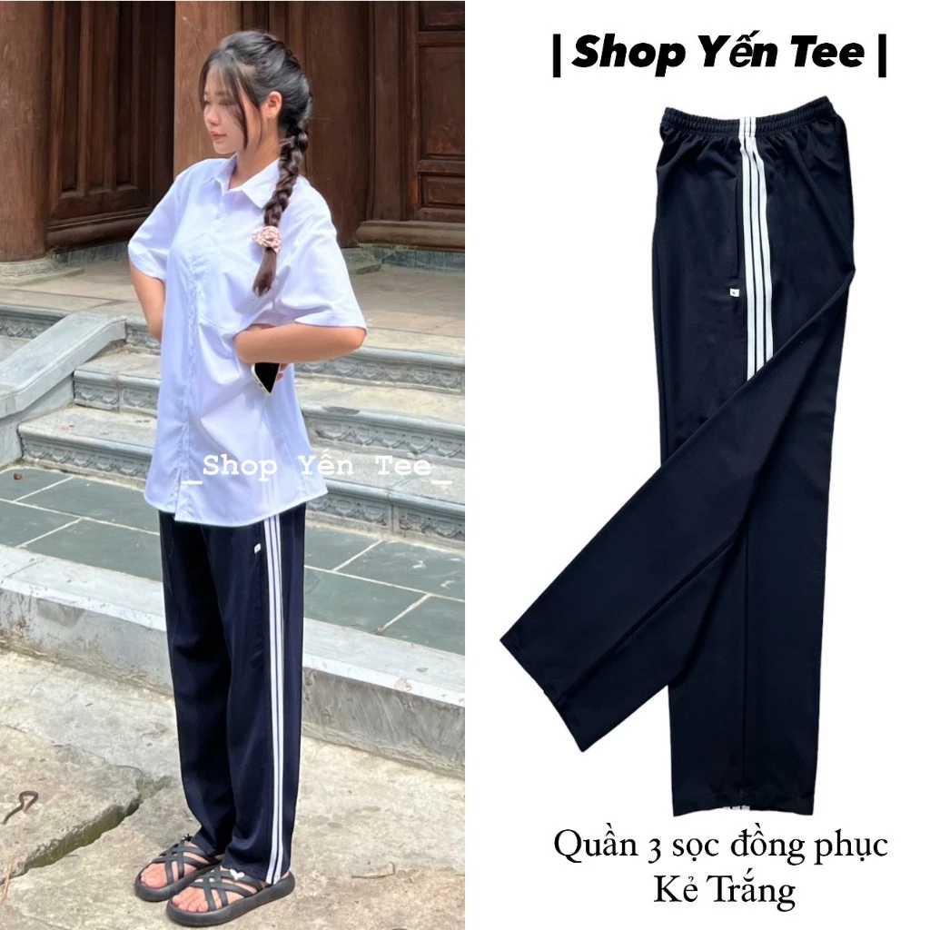 ( 35kg- 80kg ) Quần 3 sọc , 2 sọc đồng phục nam nữ cấp 2 cấp 3 , quần đi học Yến Tee #1004