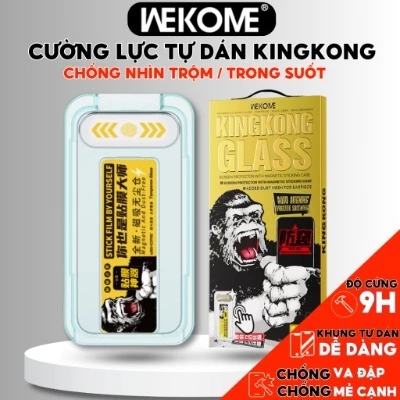 Cường lực iphone Kingkong chính hãng WEKOME ,Có khung tự dán từ Xsmax-15 pro max- D2Store