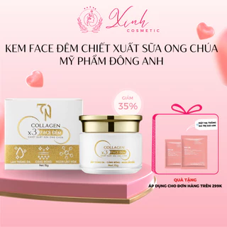 Kem Face Ban Đêm ĐÔNG ANH COLLAGEN X3 Giúp Dưỡng Trắng, Tái Tạo Da, Mờ Thâm Nám 15g