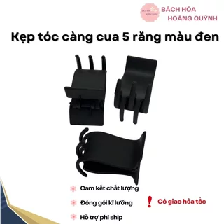 1 cái kẹp tóc càng cua 5 RĂNG màu đen .