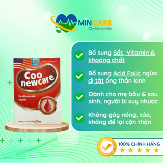 Coo Newcare - SẮT tổng hợp không gây táo bón, cải thiện Thiếu máu cho Mẹ bầu & người suy nhược cơ thể | Nhập khẩu Mỹ