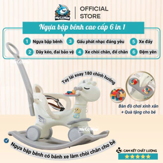 Ngựa bập bênh cho bé Pakey Đa Năng 6 in 1 phù hợp cho bé từ 1-6 tuổi, Bé có thể điều chỉnh được hướng