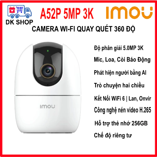 Camera Wifi Imou Ranger 2 A52P 5MP | A32EP 3MP | A42P 4.0MP | A22EP 2.0MP | C22SP 2MP - Trong Nhà - Xoay 360 Độ