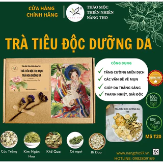 SET HỘP 30 gói trà TIÊU ĐỘC DƯỠNG DA, hộp quà tặng thảo mộc dưỡng nhan T20