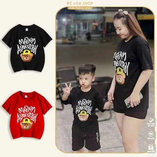 Áo thun gia đình áo mẹ và bé tedy đáng yêu chất cotton cao cấp đi chơi đi biển du lịch phom unisex