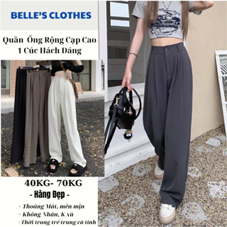 Quần Ống Rộng Nữ Dáng Suông Cạp Cao 1 Cúc Belle’s clothes Chất Gôn Nhật Hàng kĩ H039