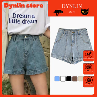 Quần short jean ống rộng nữ lưng cao, quần short bò nữ cạp cao