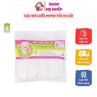 Gạc Rơ Lưỡi Mipbi Túi 30 Cái Dạng Xỏ Ngón Vệ Sinh Tiện Lợi Cho Bé