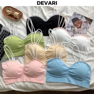 Áo bra không gọng cotton cao cấp đệm mút mềm mỏng ôm sát nâng ngực nhún ngực dễ thương DEVARI B7932