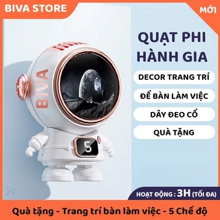 Quạt Đeo Cổ Mini Phi Hành Gia Cao Cấp Pin Màn Hình LED