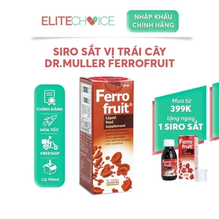 Siro sắt Ferro Fruit Dr.Muller 110ml vị trái cây-bổ sung Sắt cho phụ nữ mang thai,em bé và người thiếu sắt [CHÍNH HÃNG]