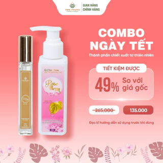 Combo Dung Dịch Vệ Sinh Phụ Nữ Rose Merry + Tinh dầu nước hoa vùng kín DAISY CV Hồng Mịn Se Khít