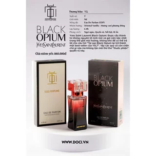 Nước Hoa Nữ BLACK OPIUM25ml - DOCI PERFUME , Sang Trọng , Nam Tính , Cuốn Hút , Nước Hoa Chiết