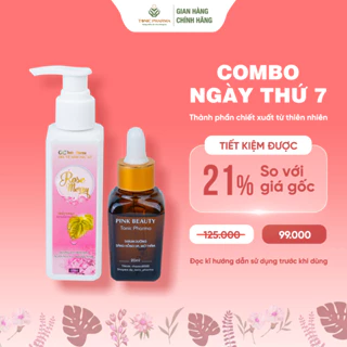 Combo Dung Dịch Vệ Sinh Phụ Nữ Rose Merry + Serum Sáng Hồng Nhũ Hoa bikini Pink Beauty -Tonic Pharma - Hồng Mịn Se Khít