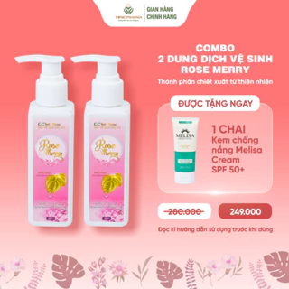 Bộ Dung Dịch Vệ Sinh Phụ Nữ Rose Merry + Kem Chống Nắng MELISA SPF50+ 60G -Tonic Pharma - An Toàn Cho Cả Mẹ Bầu