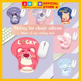 Jojo's Lót chuột đệm tay chống mỏi hình oval chất liệu silicon siêu mềm,mịn-miếng lót chuột nhiều hình dễ thương