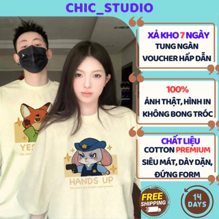 Áo thun cặp đôi nam nữ unisex form rộng tay lỡ CHIC STUDIO Áo phông cặp đôi với người yêu CC40