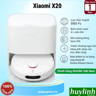 Robot hút bụi - lau nhà thông minh Xiaomi X20 - sử dụng app Mi Việt Nam - Bảo hành chính hãng tại VN