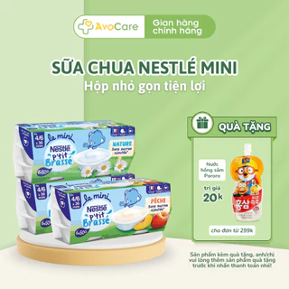 Sữa chua Nestle Mini P'tit cho bé ăn dặm từ 4m+ không thêm đường lốc 6 hộp hàng Pháp bay air