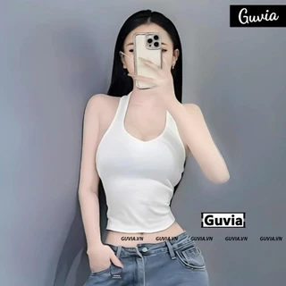 Áo ba lỗ BASIC Cổ Tim Hơ Lưng Ôm Body, Áo 3 Lỗ Kiểu Sexy Thun Gân GUVIA ADD49