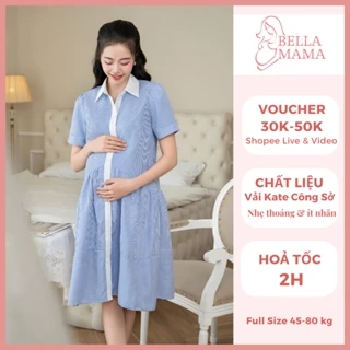 Váy Bầu Mia Công Sở Đầm Bầu Mùa Hè Cho Mẹ Bầu Chất Liệu Vải Kate Công Sở Lịch Sự Sang Trọng Đủ Size 45-80kg