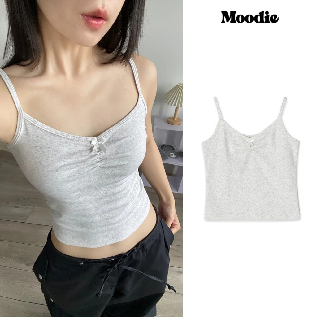 Áo 2 dây đính nơ ôm body chất thun co dãn | MOODIE BRAND