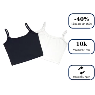 Áo hai dây croptop thun gân dáng ôm MIYOU BS001