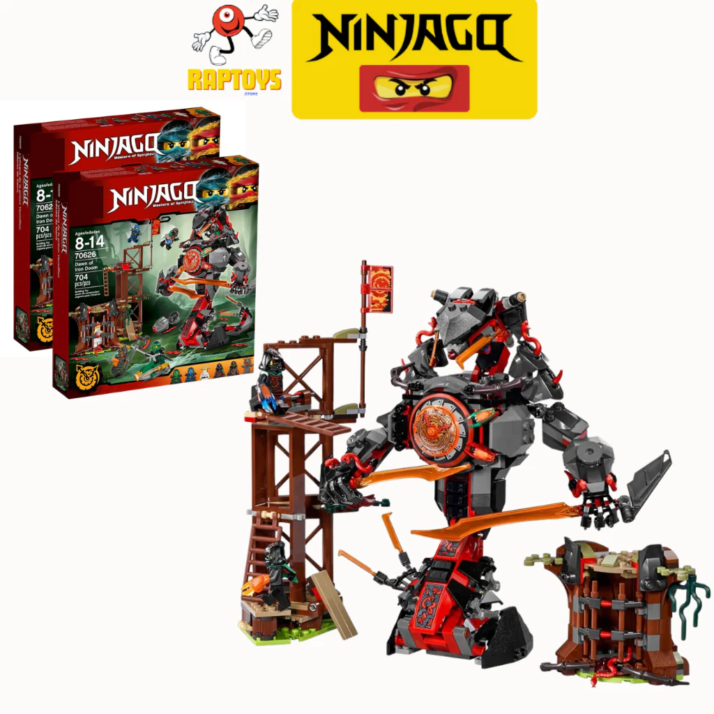 [Hỏa tốc 1h HCM][Ninjago] Dawn of Iron Doom Ninja City Mô hình đồ chơi lắp ráp | 704 Mảnh ghép.