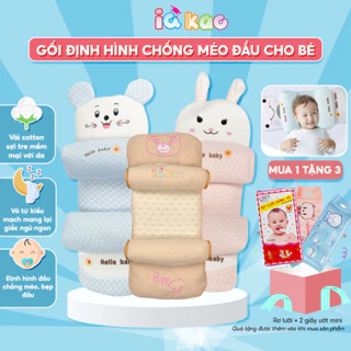 Gối chặn định hình IQ Kao Chống méo đầu, Chống giật Mình, cho bé 0-3 tuổi Ngủ ngon, Lõi vỏ hạt kiều mạch An toàn BG06