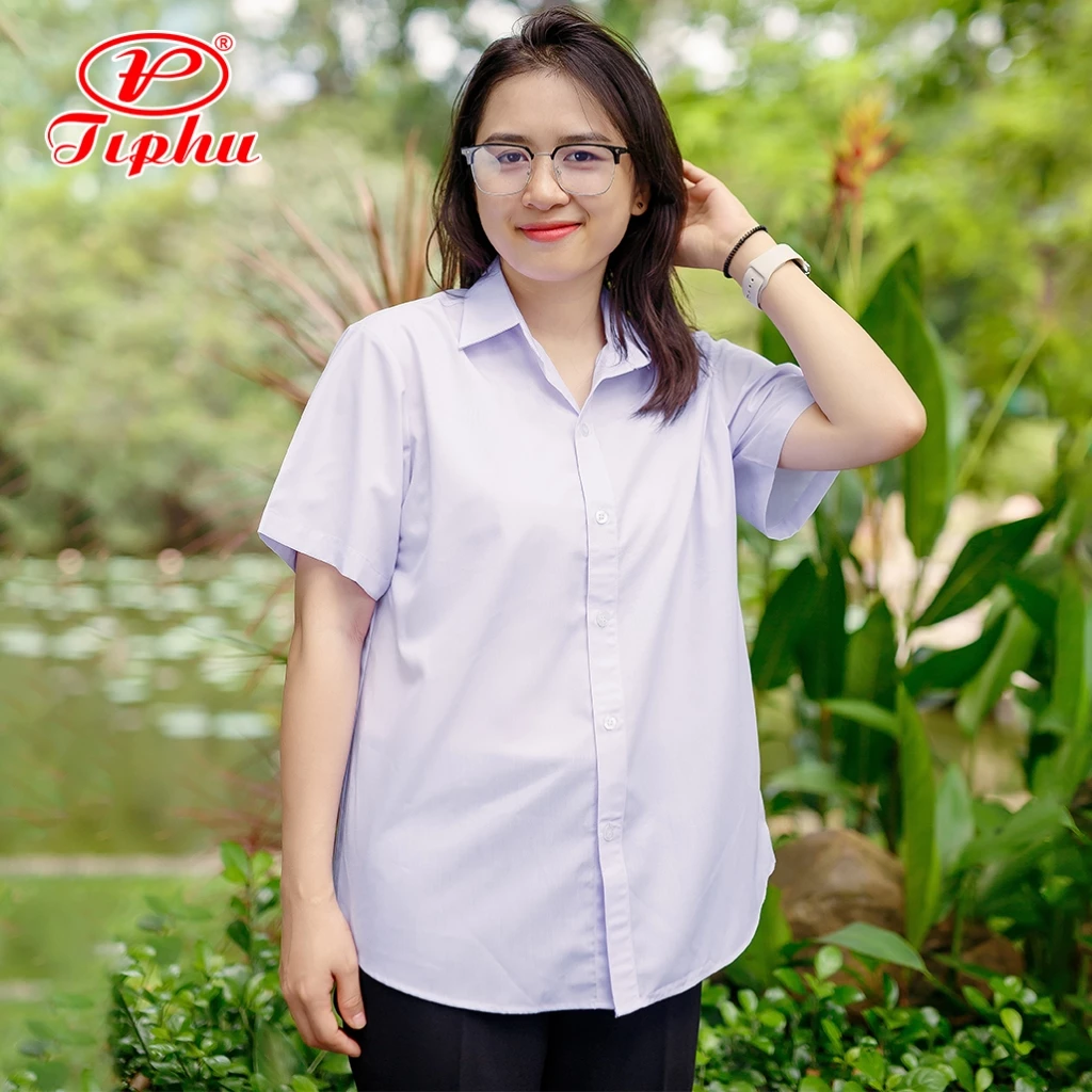 Áo trắng nữ sinh tay ngắn from rộng, phong cách Hàn, dáng suông trẻ trung năng động, Amazing