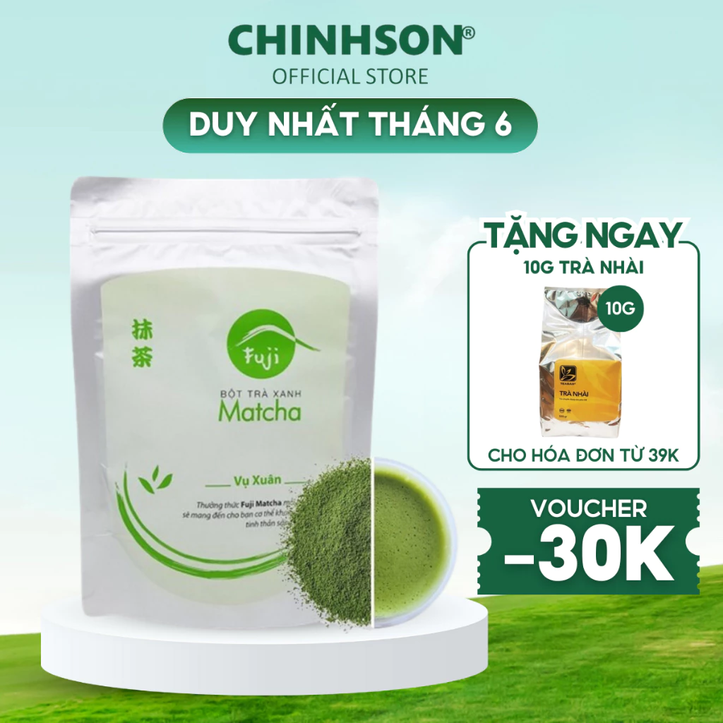 [Organic] Bột Trà Xanh Fuji Matcha Nguyên Chất Vụ Xuân Pha Đồ Uống, Đắp Mặt, Trắng Da 100g/30g