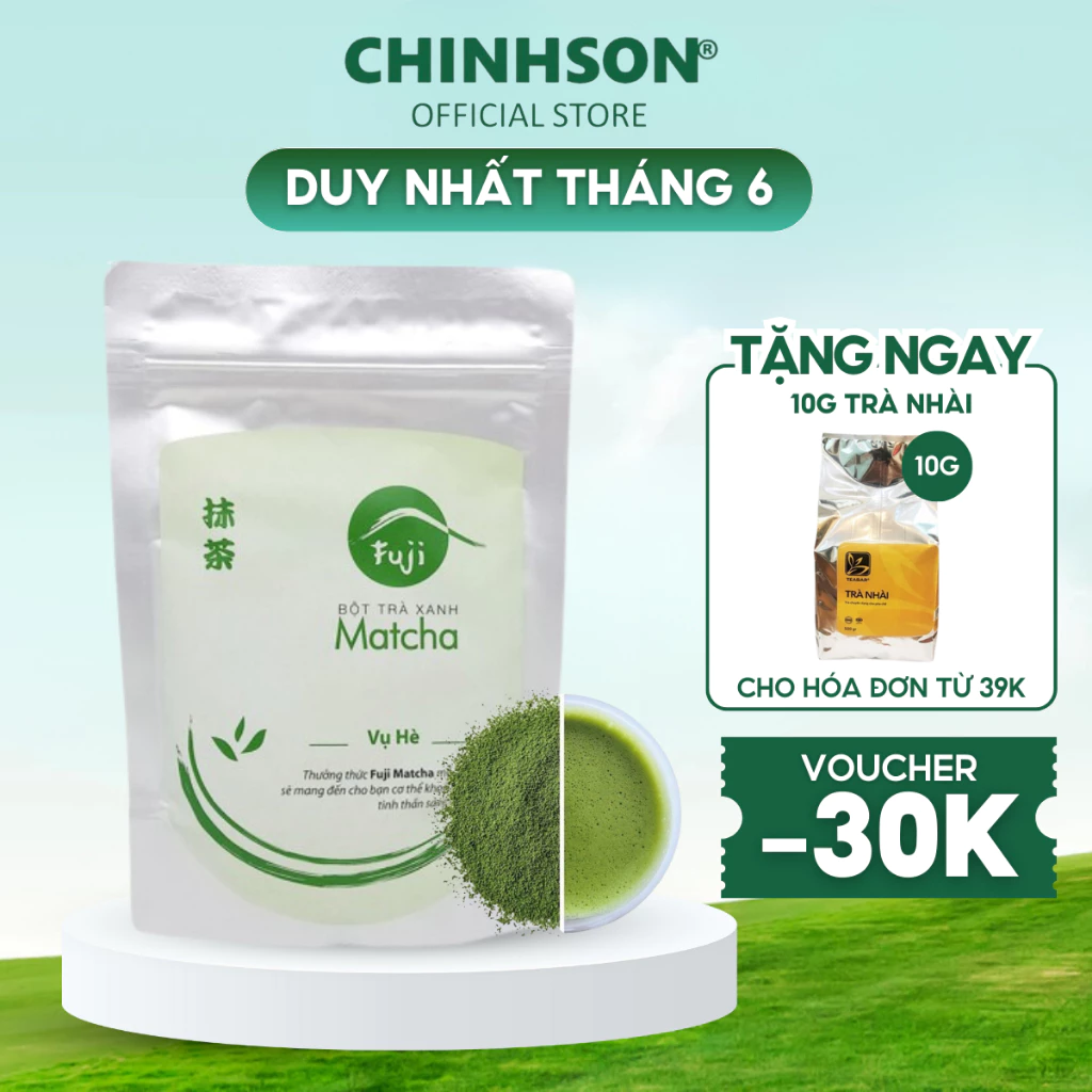 [Organic] Bột Trà Xanh Fuji Matcha Hè Nguyên Chất Làm Bánh & Nấu Ăn 100g/30g - Chính Sơn