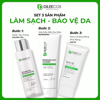 Combo Làm Sạch, Bảo Vệ Da Toàn Diện - Dileecos